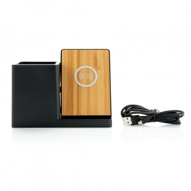 Logotrade Firmengeschenke das Foto: Ontario 10W Wireless Charger aus Bambus und RCS Kunststoff