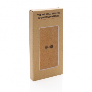 Logotrade Werbegeschenke das Foto: Kork und Weizen 8.000 mAh Wireless Powerbank