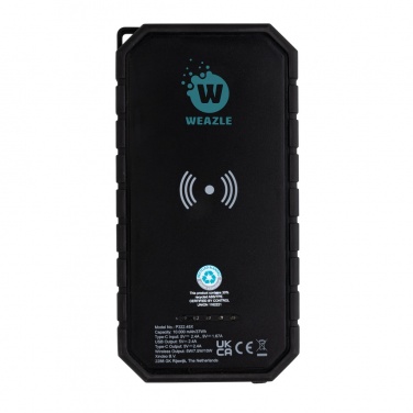 Logotrade Geschäftsgeschenke das Foto: 10.000 mAh Solar-Powerbank mit 10W Wireless aus RCS Plastik