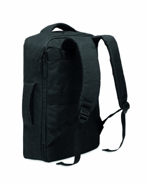 Logotrade Firmengeschenke das Foto: Ein sicherer 15-Zoll-Laptop-Rucksack aus 300D RPET mit einer 210D RPET-Fütterung und individuell anpassbarem Druck