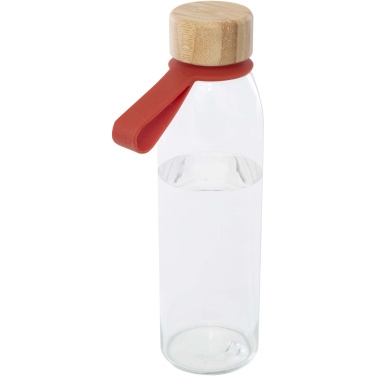 Logotrade werbemittel das Foto: Porto 500 ml Glas-Flasche mit Silikongriff und Bambusdeckel