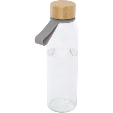 Logotrade werbemittel das Foto: Porto 500 ml Glas-Flasche mit Silikongriff und Bambusdeckel