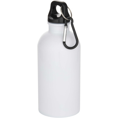 Logotrade Werbegeschenke das Foto: Oregon 400 ml RSC-zertifizierte einwandige Sublimation Trinkflasche aus recyceltem Edelstahl mit Karabinerhaken