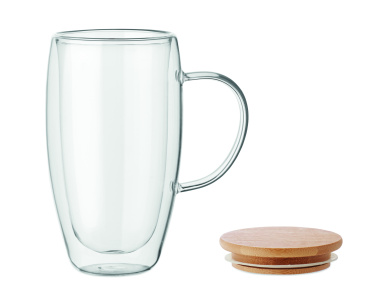 Logotrade Firmengeschenke das Foto: Doppelwandiger Glasbecher 450ml