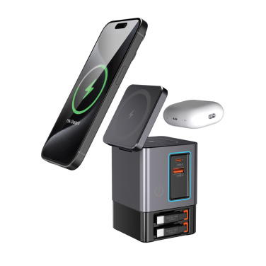 Logotrade Logogeschenke das Foto: Urban Vitamin Sacramento 105W GaN Charger mit einz. Kabeln