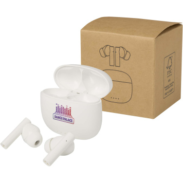 Logotrade Firmengeschenke das Foto: Alterf True Wireless Bluetooth® Headset aus recyceltem Kunststoff mit Silikon-Ohrstöpseln