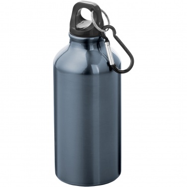 Logotrade promotional giveaway image of: Oregon 400 ml aluminium water bottle with carabiner