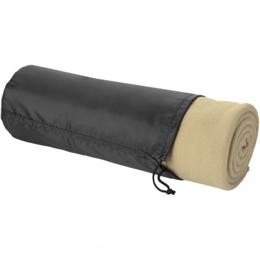 Logo trade corporate gift photo of: Huggy fleece plaid blanket with carry pouch