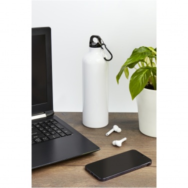 Logo trade promotional giveaway photo of: Oregon 770 ml aluminium water bottle with carabiner