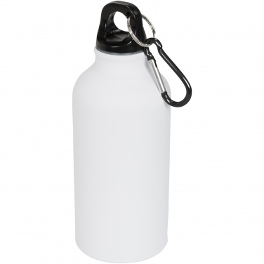 Logotrade corporate gift image of: Oregon 400 ml matte water bottle with carabiner