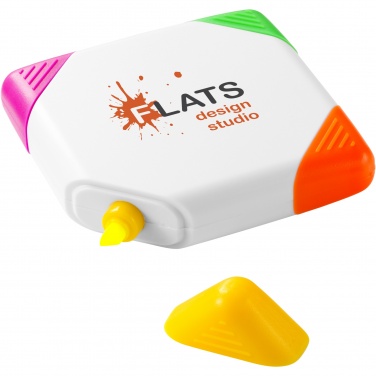 Logo trade promotional merchandise image of: Trafalgar square-shaped 4-colour highlighter