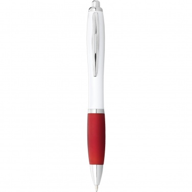 Logotrade promotional product image of: Nash ballpoint pen white barrel and coloured grip