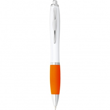 Logotrade corporate gift image of: Nash ballpoint pen white barrel and coloured grip