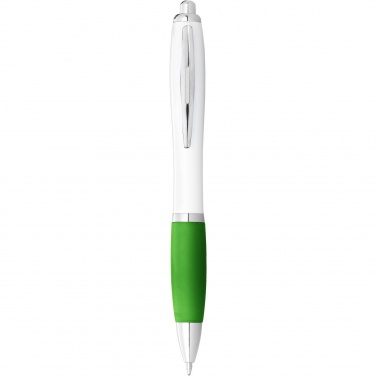 Logotrade promotional merchandise image of: Nash ballpoint pen white barrel and coloured grip