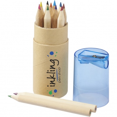 Logo trade promotional products picture of: Hef 12-piece coloured pencil set with sharpener