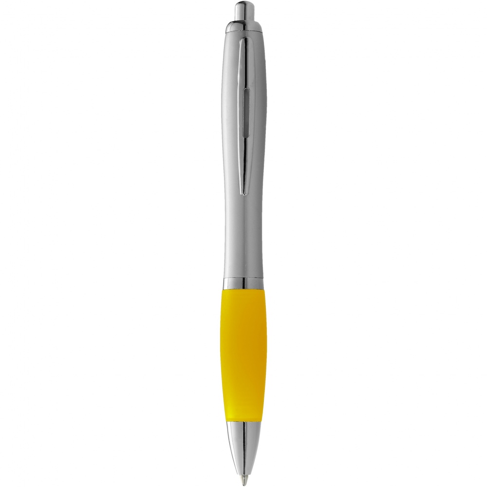 Logo trade promotional product photo of: Nash ballpoint pen silver barrel and coloured grip