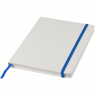 Logotrade promotional product image of: Spectrum A5 white notebook with coloured strap
