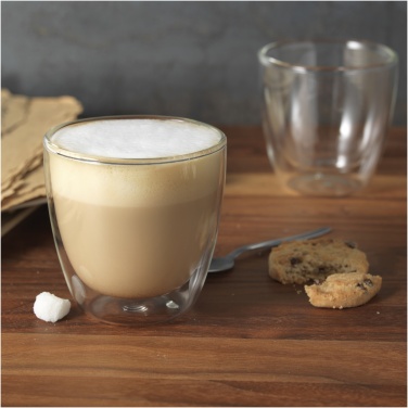 Logo trade promotional giveaways image of: Boda 2-piece glass coffee cup set