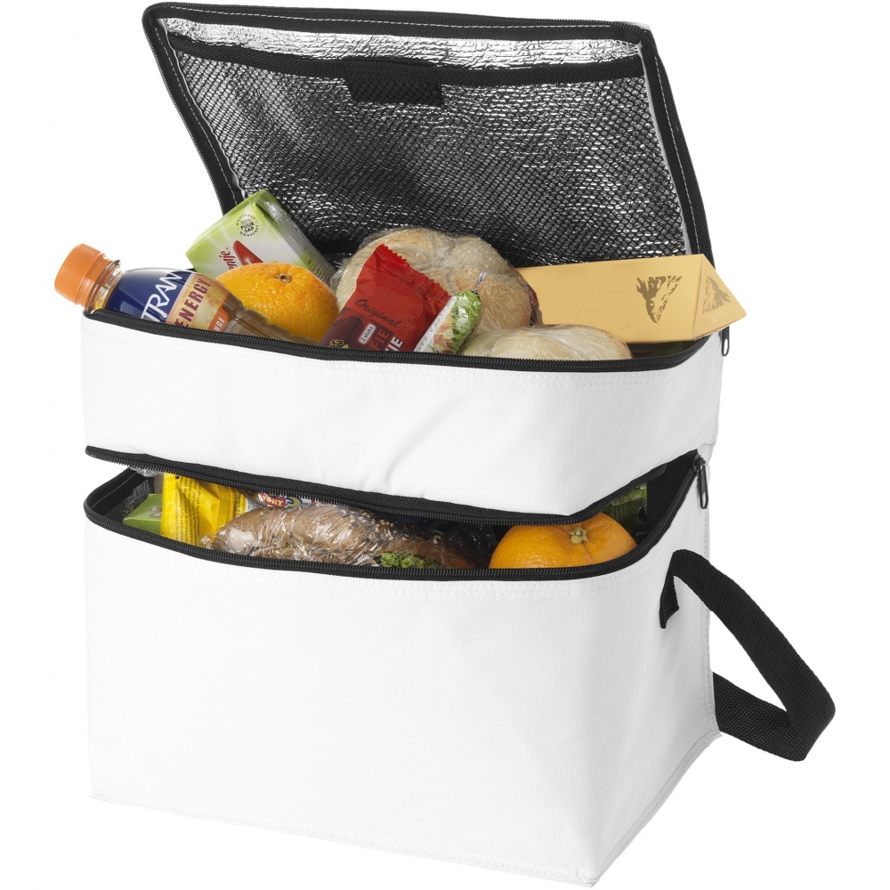 Logotrade promotional giveaway image of: Oslo 2-zippered compartments cooler bag 13L