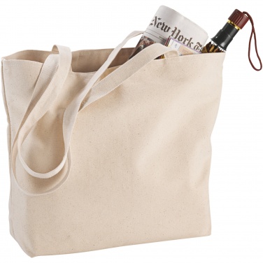 Logo trade promotional gifts picture of: Ningbo 320 g/m² zippered cotton tote bag 15L
