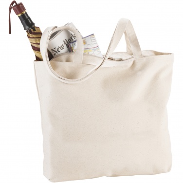 Logotrade promotional product image of: Ningbo 320 g/m² zippered cotton tote bag 15L