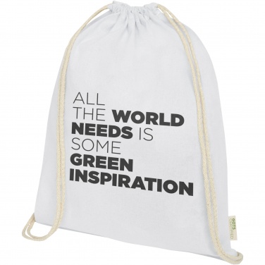 Logo trade promotional item photo of: Orissa 100 g/m² organic cotton drawstring bag 5L