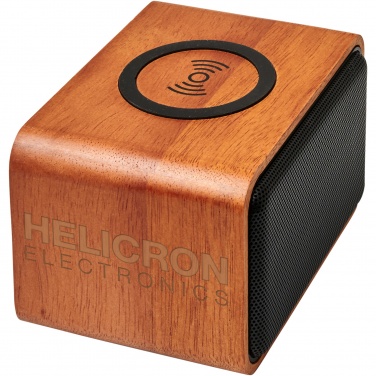 Logo trade promotional products picture of: Wooden 3W speaker with wireless charging pad