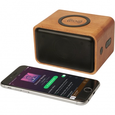 Logotrade business gift image of: Wooden 3W speaker with wireless charging pad