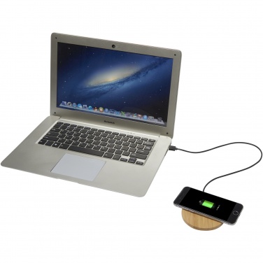 Logo trade promotional merchandise photo of: Essence 5W bamboo wireless charging pad