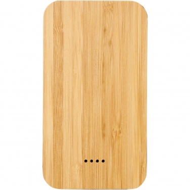 Logo trade promotional items image of: Future 6000 mAh bamboo/fabric wireless power bank