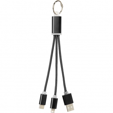 Logotrade promotional giveaway picture of: Metal 3-in-1 charging cable with keychain