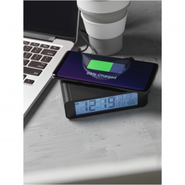 Logotrade promotional item image of: Seconds 5W wireless charging clock