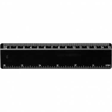 Logo trade promotional merchandise picture of: Terran 15 cm ruler from 100% recycled plastic