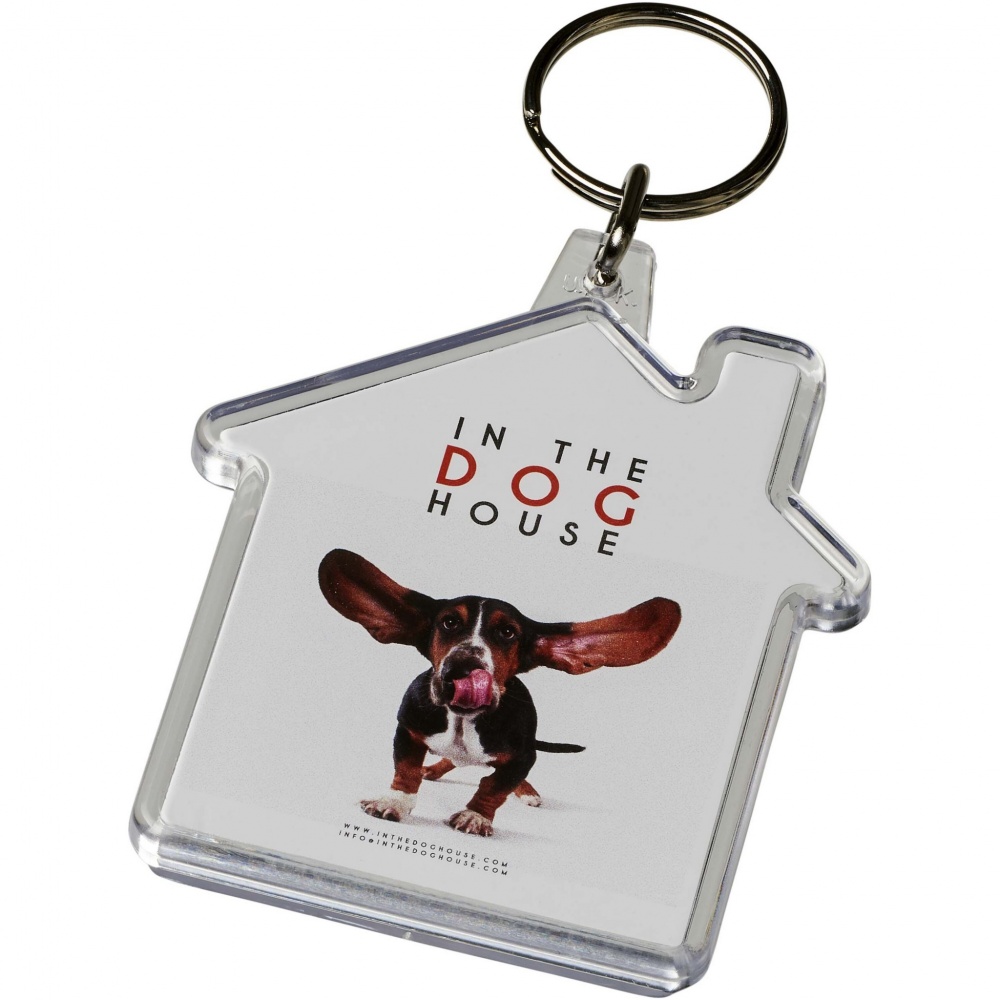 Logo trade promotional giveaways picture of: Combo house-shaped keychain