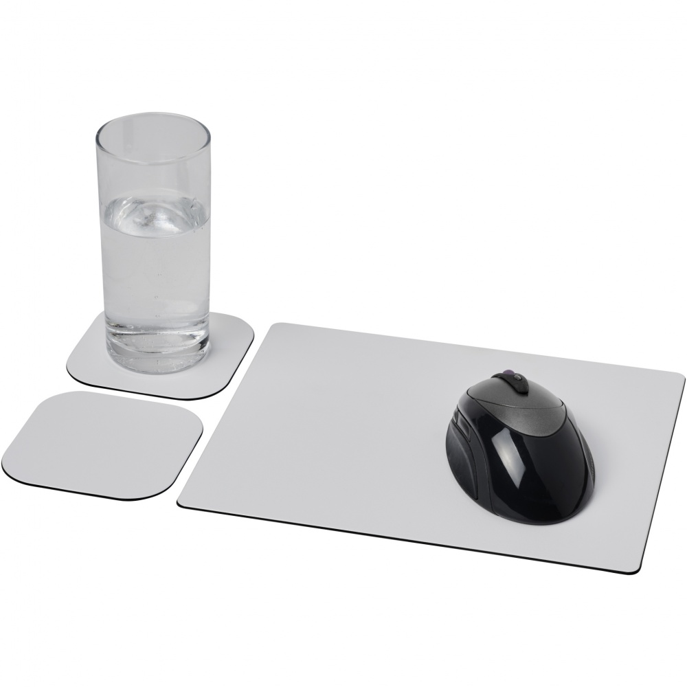 Logo trade advertising products picture of: Brite-Mat® mouse mat and coaster set combo 3