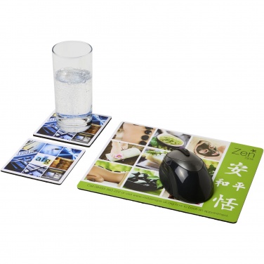 Logo trade promotional giveaway photo of: Q-Mat® mouse mat and coaster set combo 3
