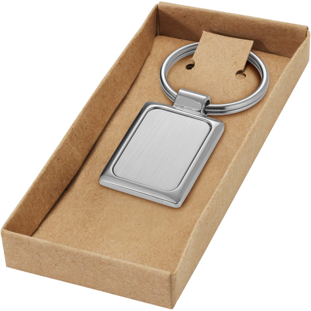 Logo trade advertising product photo of: Sergio rectangular metal keychain