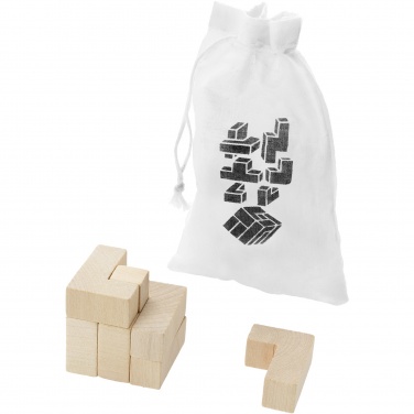 Logo trade corporate gifts picture of: Solfee wooden squares brain teaser with pouch