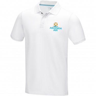 Logo trade business gifts image of: Graphite short sleeve men’s organic polo