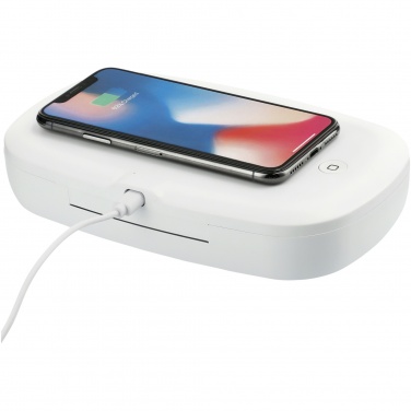 Logotrade promotional item picture of: Capsule UV smartphone sanitizer with 5W wireless charging pad