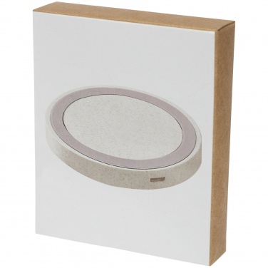 Logo trade promotional item photo of: Naka 5W wheat straw wireless charging pad