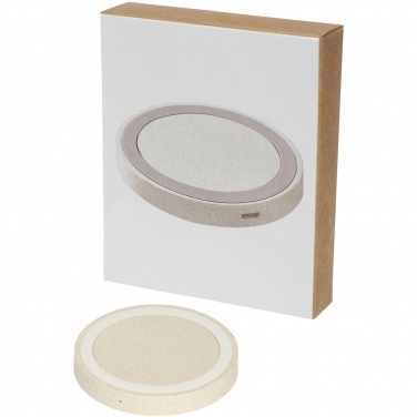 Logo trade corporate gift photo of: Naka 5W wheat straw wireless charging pad