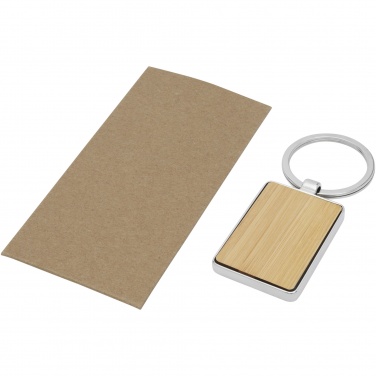 Logo trade advertising product photo of: Neta bamboo rectangular keychain