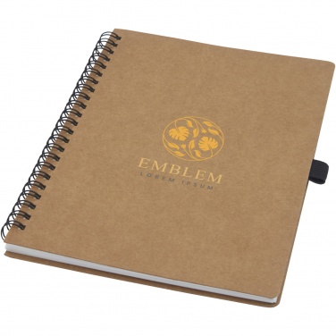 Logotrade advertising product picture of: Cobble A5 wire-o recycled cardboard notebook with stone paper