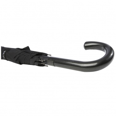 Logo trade promotional giveaways picture of: Fontana 23" auto open umbrella with carbon look and crooked handle