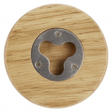 Logotrade promotional product image of: Scoll wooden coaster with bottle opener