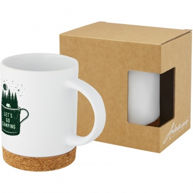 Logo trade promotional merchandise image of: Neiva 425 ml ceramic mug with cork base