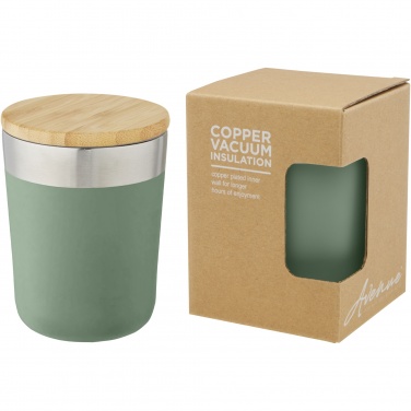 Logo trade business gifts image of: Lagan 300 ml stainless steel tumbler with bamboo lid