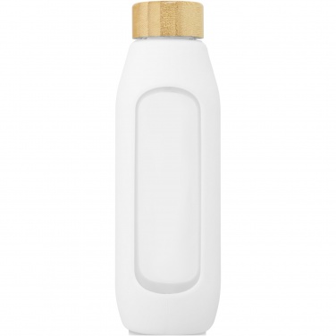 Logo trade promotional merchandise photo of: Tidan 600 ml borosilicate glass bottle with silicone grip