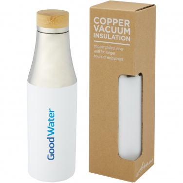 Logo trade promotional merchandise picture of: Hulan 540 ml copper vacuum insulated stainless steel bottle with bamboo lid